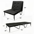 thumbnail image 3 of Queen Size Metal Platform Bed Frame with Black PU Cushion and Caster Wheels for Bedroom, 3 of 6