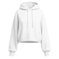 thumbnail image 7 of Jsaierl Women's Cropped Hoodies Trendy Solid Color Hooded Sweatshirt Athletic Pullover Workout Long Sleeve Tops Fall Clothes S-2XL, 7 of 7