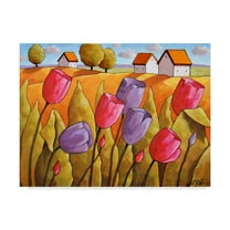Trademark Fine Art 'Tulips Landscape Yellow' Canvas Art by Cathy Horvath-Buchanan