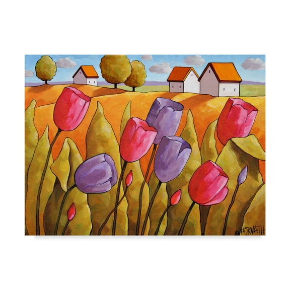 Trademark Fine Art 'Tulips Landscape Yellow' Canvas Art by Cathy Horvath-Buchanan