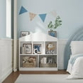 thumbnail image 3 of QinaQin Organizador de juguetes y libros infantil con 5 cubos, librero blanco estilo casita de juegos, ideal para cuarto de niños, guardería, nursery o playroom, 3 of 9