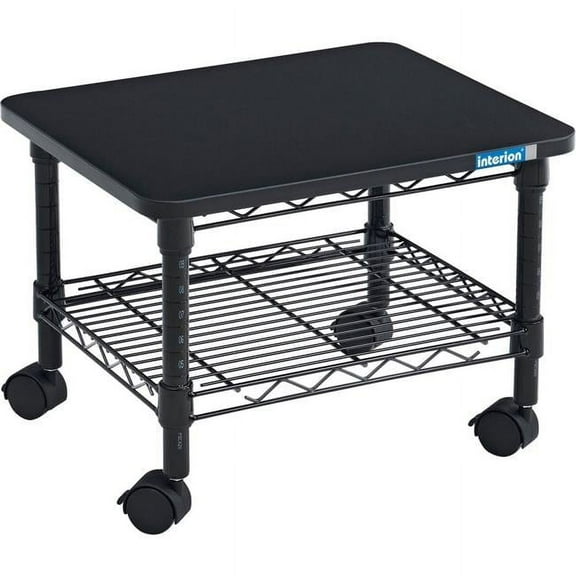Interion Under-Desk Wire Machine Stand, Black - 19 x 16 x 13.5 in.