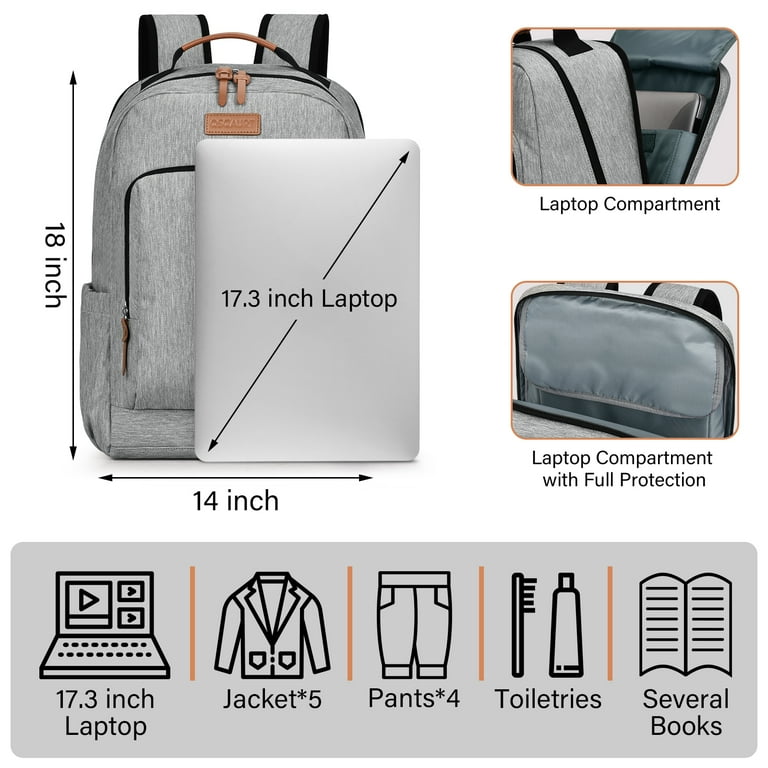 oscaurt Laptop Backpack for Women Men Travel Backpack with 17 Inch Laptop  Compartment Carry On Backpack Business Backpack for Men Waterproof  Weekender Bag for Camping Hiking - Walmart.com
