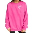 thumbnail image 4 of Fnooota Valentine's Day Sweatshirts for Women, Spring Crew Neck Pullover Casual Long Sleeve Tops Hot Pink Size L, 4 of 7