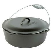 Angle View: 1 Piece Lodge L12DO3 9 Qt. Pre-Seasoned Cast Iron Dutch Oven with Spiral Bail Handle