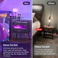 Homieasy Nightstands Set of 2 with Charging Station and USB ports, 35'' Large End Table with LED
