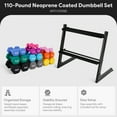 thumbnail image 3 of BalanceFrom 110 lb Neoprene Coated Iron Dumbbell Hex Weights Set with Stand, Color-Coded, 3 of 10