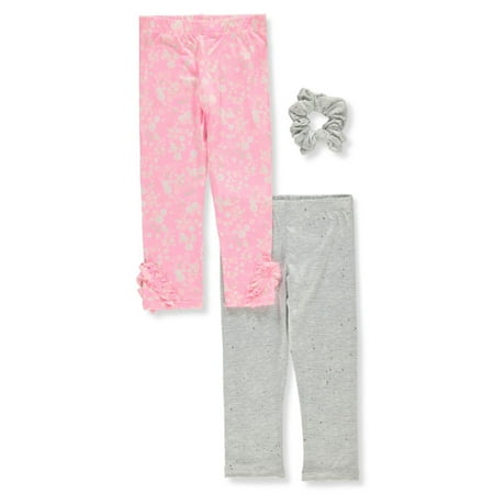 

Young Hearts Girls 3-Piece Capri Leggings Scrunchie Set - pink/multi 3t (Toddler)