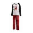 thumbnail image 3 of Seyurigaoka Christmas Family Pajamas Set, Santa Plaid Print Tops+Trouser/Romper, 3 of 9