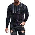 thumbnail image 2 of Blusas y camisas de manga larga con cuello redondo para hombre, blusa informal de manga larga con cuello redondo y estampado., 2 of 5
