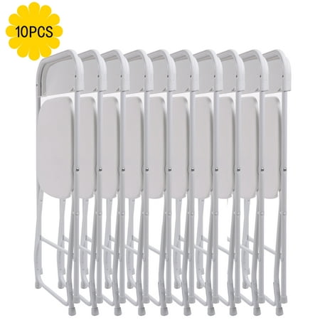 Jaxpety Set of 10 Commercial Wedding Quality Stackable Plastic Folding Chairs