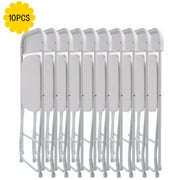 Jaxpety Set of 10 Commercial Wedding Quality Stackable Plastic Folding Chairs White by Jaxpety