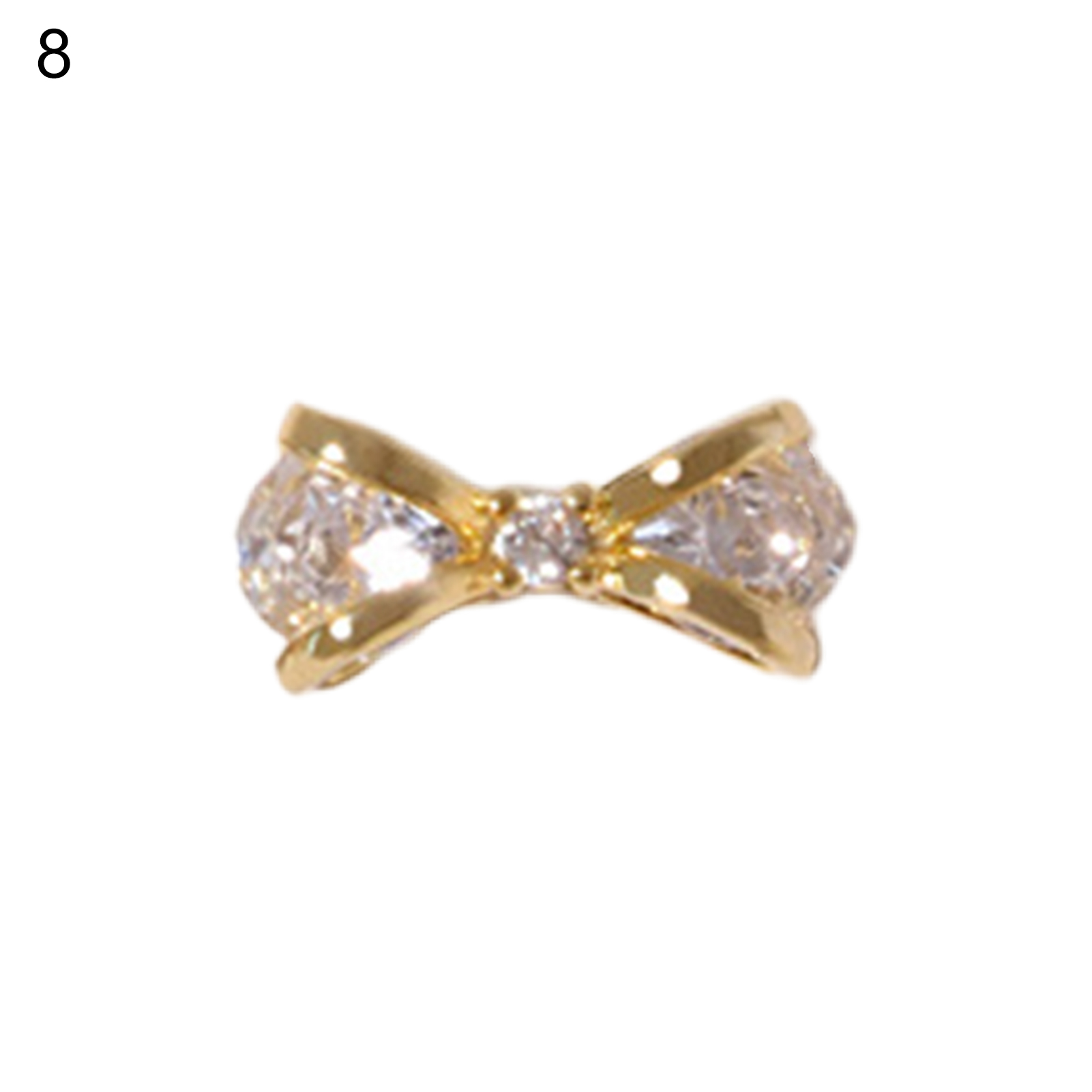 GROFRY Rustproof Nail Decoration Eyecatching Creative Shape Cubic Zirconia Sparkling 3D Bow