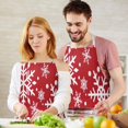 thumbnail image 3 of Red Christmas Snowflake Apron-Garden Aprons for Women with Pockets-Cotton Linen Waterproof Kitchen Cooking Gardening Aprons Adjustable for Kitchen,Cooking,BBQ and Salon 32"x27", 3 of 7