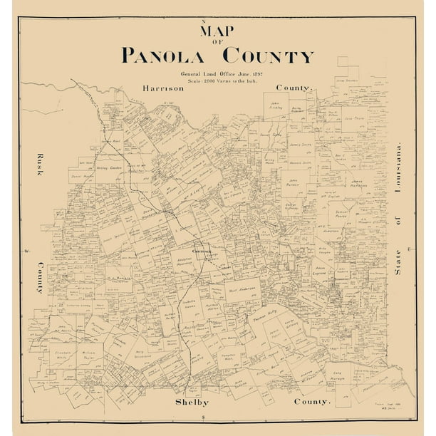 Panola County Texas - Smith 1897 - 23.00 x 24.31 - Matte Canvas -  Walmart.com