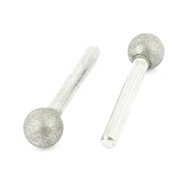 Unique Bargains 2 Pcs Diamond Coated 14mm Spherical Head Mounted Point Grinding Bit