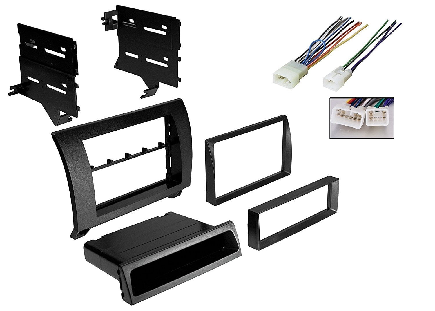 Car Radio Black Dash Kit Harness for 2007-2013 Toyota Tundra Sequoia W