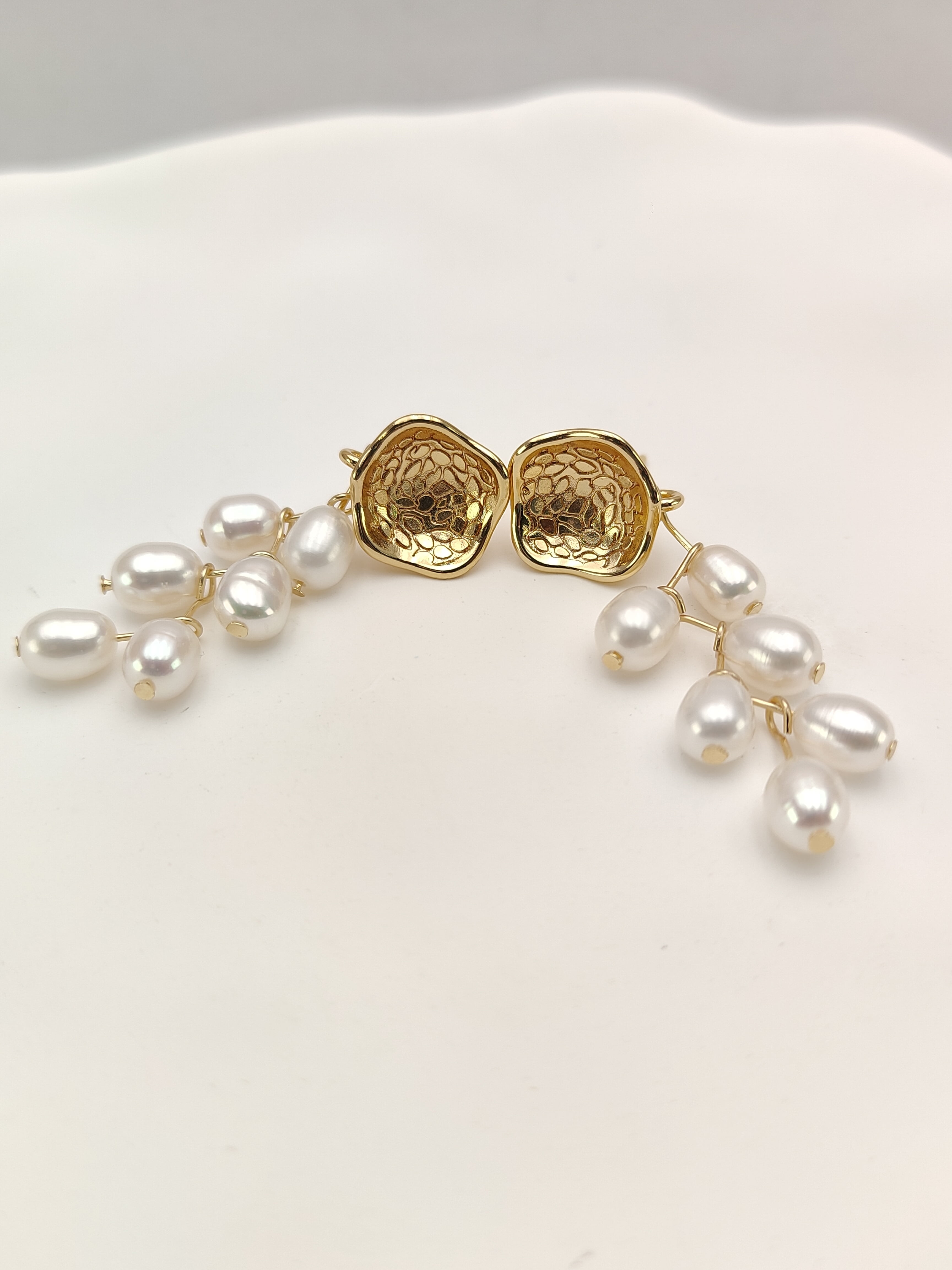 Yisun Yiway Natural Freshwater Pearl Wheat Drop Earrings for Women,  14k Gold Plated, Bullet Back