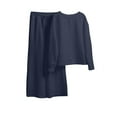 thumbnail image 2 of Itsame Sweatsuits 2pcs Sets for Womens Long Sleeved Sweatshirt and Pants Relaxed Solid Color Women Athletic Outfit Sets Dark Blue Size S, 2 of 7