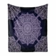 thumbnail image 1 of Purple Mandala Soft Flannel Fleece Throw Blanket, Bohemian Floral Pattern with Continuous Round Mandalas Concept, Cozy Plush for Indoor and Outdoor Use, 50" x 60", Pale Mauve and Indigo, by Ambesonne, 1 of 6