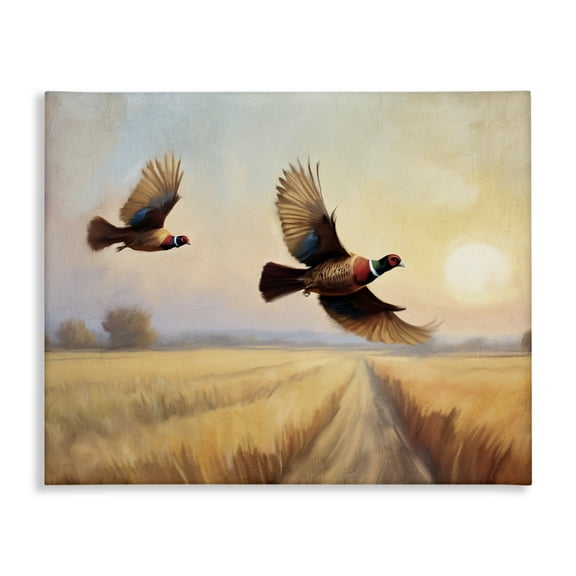 Stupell Industries Fall Flight Pheasants Landscape & Nature Painting Wrapped Canvas Art Print Wall Art, 20 x 16