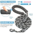 thumbnail image 2 of 5 ft Dog leash with comfortable padded handle and highly reflective wires Dog leashes-Black, 2 of 7