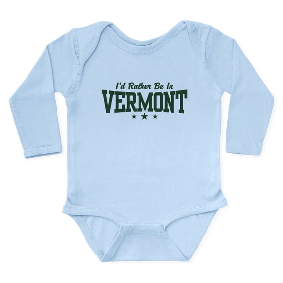 CafePress - I'd Rather Be In Vermont Body Suit - Long Sleeve Cotton Baby Bodysuit