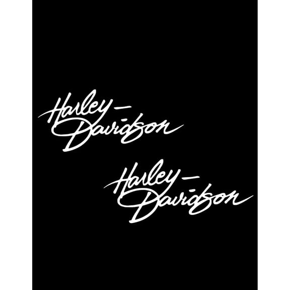 HD cursive letters custom motorcycle Decals #2 Pieces white 7.87"x3.14" Vinyl Decal.