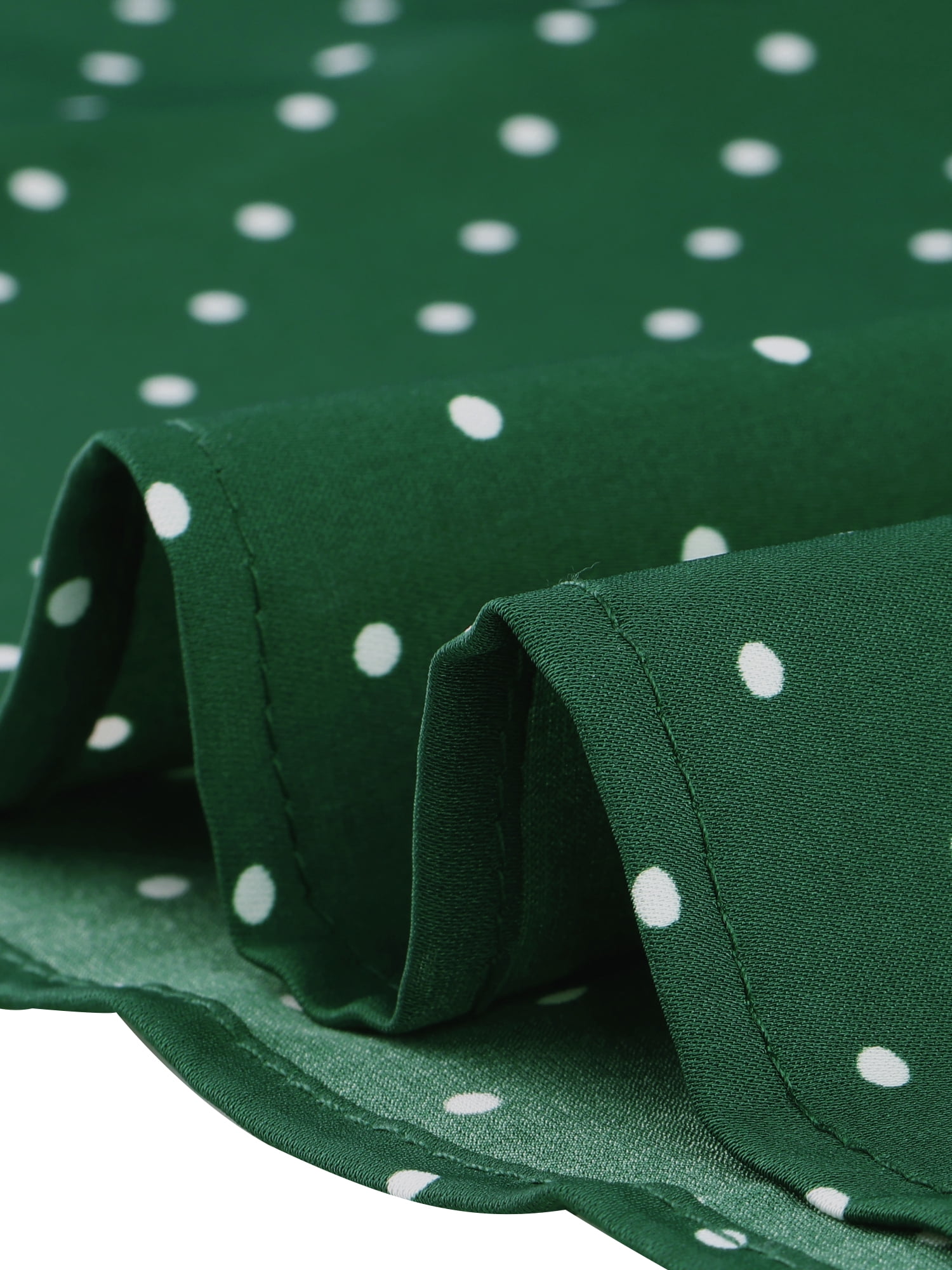 DARING DIVA Women's Peter Pan Collar Polka Dots Short Sleeve Tops XS Green