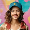 thumbnail image 4 of Dalix Yellow Gummy Embroidered Cotton Dad Hat Baseball Cap Adjustable Womens in Teal, 4 of 5