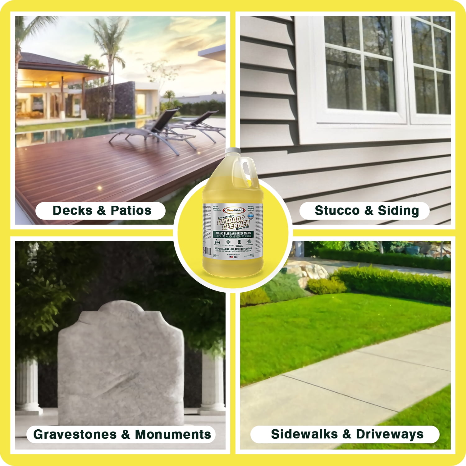 Citra-Shield Ready to Use Exterior Cleaner Algae, Mold & Mildew Removal &  Prevention for Roof, Decks, Driveways-MG