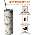 thumbnail image 2 of Vaso delgado con estampado de hongos, tapa y pajita - Vaso de viaje aislado de acero inoxidable de 20 oz - Taza de café de doble pared - Regalos de cumpleaños para mamá, hermana, amigas y mujeres, 2 of 6