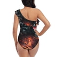 thumbnail image 5 of Sikiie Cool Tiger Print Women One Piece Swimsuits Tummy Control One Shoulder Bathing Suits Ruffle Swimwear, From S to XXL-XX-Large, 5 of 6