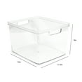 Isaac Jacobs 2Pack XL Clear Stackable Plastic Storage Bins with Cutout Handles