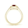 thumbnail image 2 of ANGARA Natural Classic Oval Ruby Halo Engagement Ring with Diamond Accents in 14K Yellow Gold for Women (Size-6x4mm) | July Birthstone, Anniversary, Jewelry Gift for Women | Natural Ruby Ring, 2 of 10