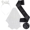 thumbnail image 2 of Yoyauz Bride to Be Set, Set of 3 Bride to Be Belt and Headband, Tiara and Shoulder Long Veil Bachelorette Party Supplies Bridal Shower Decoration Accessories, Set of 3 Bridal Veils, 2 of 6