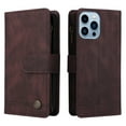 thumbnail image 2 of Feishell for Apple iPhone 13 Pro Max 6.7 inch Zipper Wallet Case with Wrist Strap & Shoulder Strap,Premium PU Leather Magnetic Clasp Flip Holder Card Slots Crossbody Phone Case for Women Men,Brown, 2 of 18