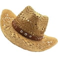 FCCowboy Hats Vacation Cowboy Hat Adornment Straw Hat Beach Panama Hat