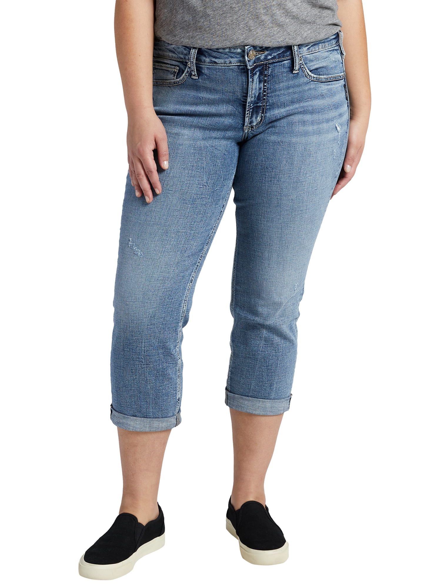 Silver Jeans Co. Women's Plus Size Britt Low Rise Capri Waist sizes 12 ...