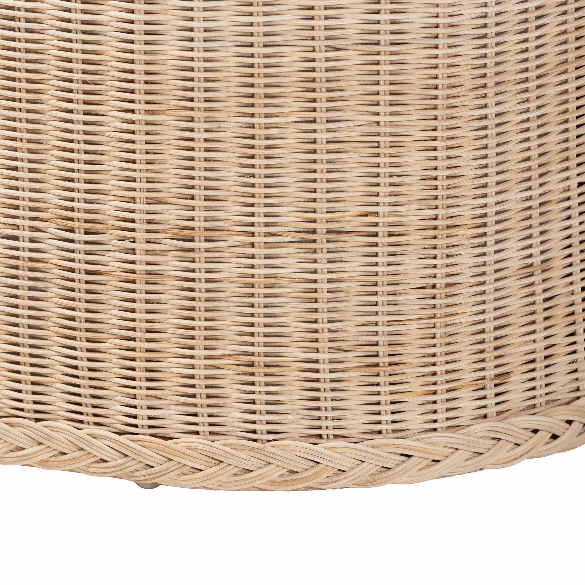 bali & pari Barid Boho Storage Bench, 39"W, Oval, 19"H, Natural