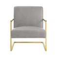 thumbnail image 3 of Nicole Miller Accent Chair Keenan PU Leather, Light Grey/Gold, 3 of 10