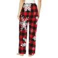 thumbnail image 3 of Goofa Snowflakes On A Buffalo Plaid Printed Soft Pajama Pants for Women, Wide Leg Comfy Casual Lounge Yoga Pants-X-Large, 3 of 9