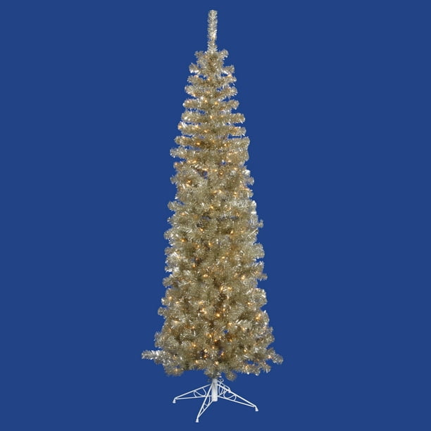 Vickerman Artificial Christmas Tree 7.5' x 34" Champagne Pencil Dura