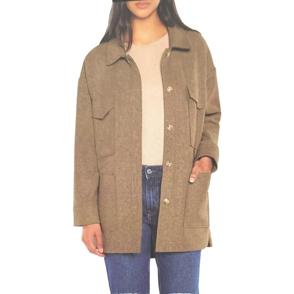 Banana Republic Ladies' Structured 4 Pocket Super Soft Shirt Jacket Small Brown