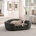 thumbnail image 2 of CQSXDA  Oversized Oval Dog Sofa Linen with Button-Tufted Backrest for Your Pet's Relaxation, Dark Gray, 2 of 8