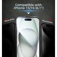 thumbnail image 3 of MAGIC JOHN 2 Pack Screen Protector for iPhone 16/iPhone 15 Tempered Glass HD Clear Screen Saver Shockproof Ease of Installation, 3 of 12
