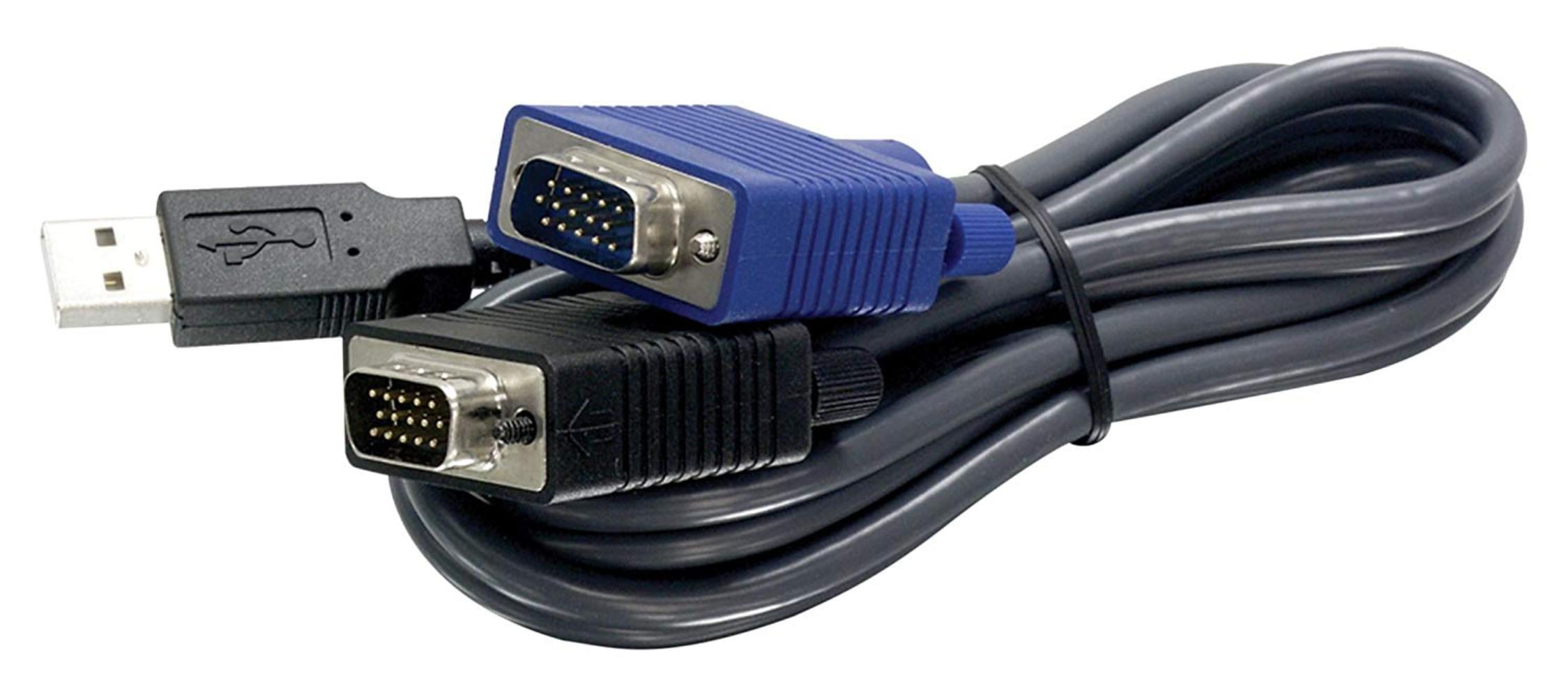 USB VGA Combo KVM Male to Male Cable, VGA/SVGA HDB 15Pin Male to Male