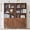 Walnut 2 pcs, variant on MIYZEAL 71" Tall Walnut Bookcase, 5-Tier Bookshelf with Storage Cabinet & Adjustable Shelves, Mid-Century Freestanding Display Cabinet for Living Room, Home Office