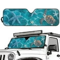thumbnail image 2 of Uorisanigo Windshield Sun Shade for Jeep Wrangler JL JLU 2018-2025, Front Window Sunshade for Jeep Gladiator 2020-2025, Beach Starfish Sea Turtle Front Window Sun Visor Blocks for UV and Heat, 1pc, 2 of 7