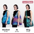 thumbnail image 4 of Nanobag - Bolsa de compras compacta ultraligera - Reutilizable, pequeña y ecológica, plegable, multiusos y elegante (estándar, negro), 4 of 5